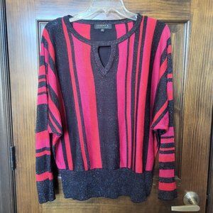 Joseph A. Women's Sparkly Sweater, Red, Large